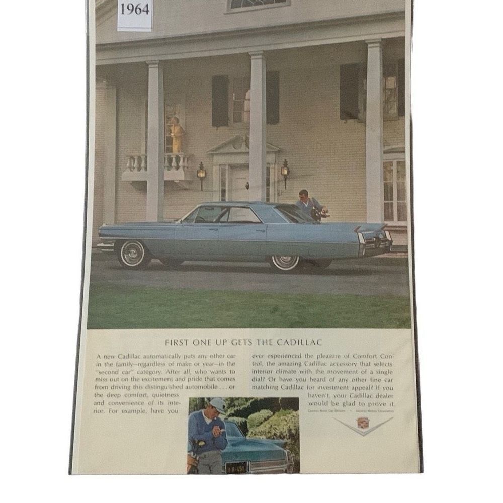 Vintage 1964 Cadillac First One Up Gets The Cadillac Ad Advertimsnt